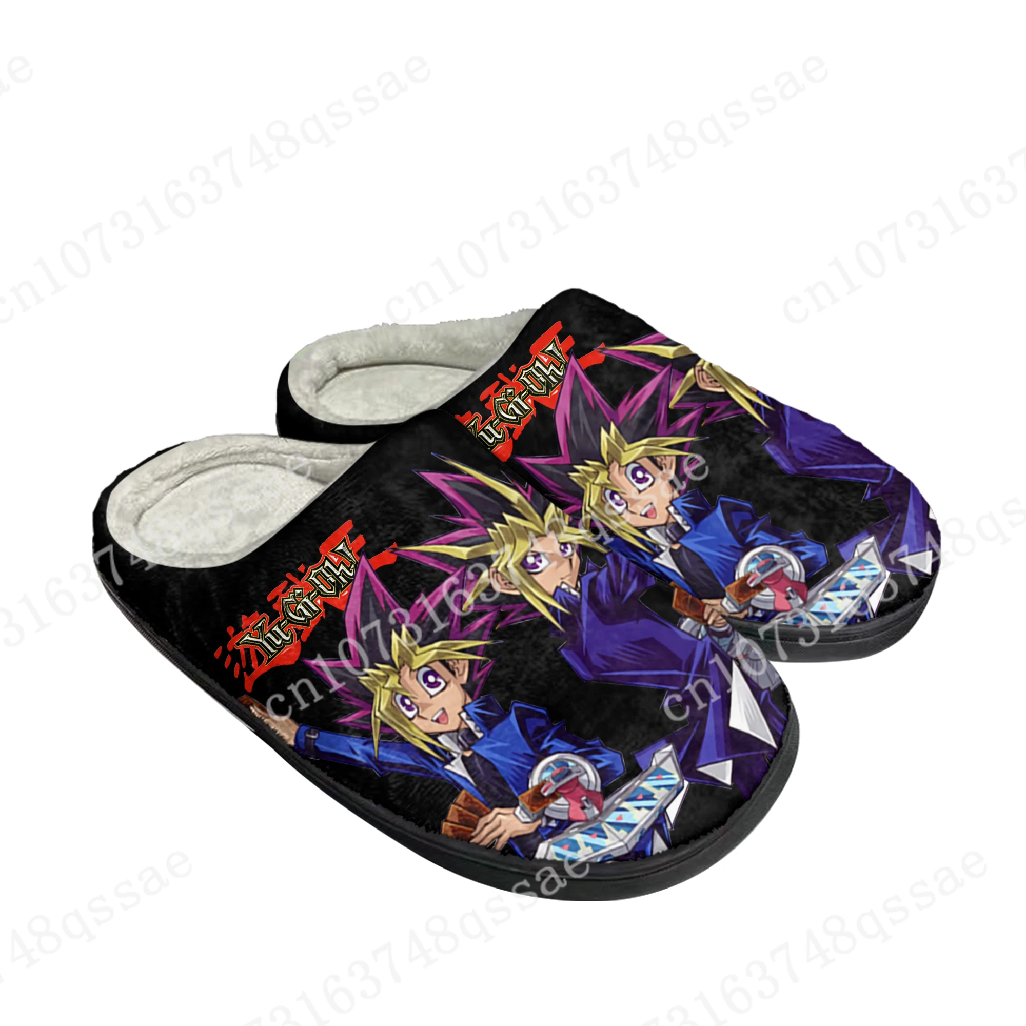 

Тапочки Yu-Gi-Oh Yami Mutou, домашние хлопковые тапочки на заказ, мужские и женские сандалии, плюшевая сохраняющая тепло обувь, термотапочки