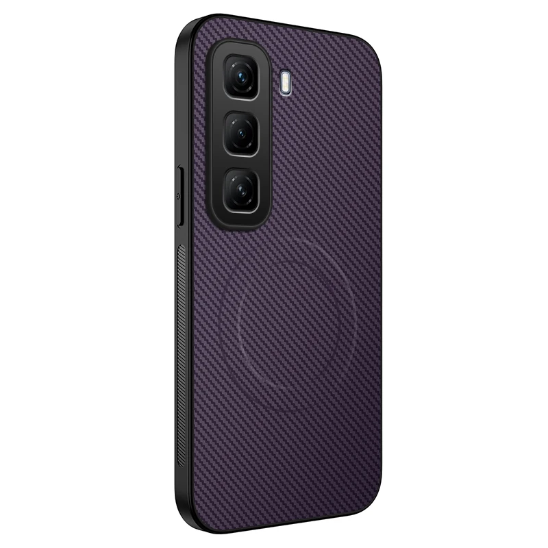 Enhanced Protective Back Case with Soft Silicone and Carbon Fiber Design - Magnetic Phone Cover