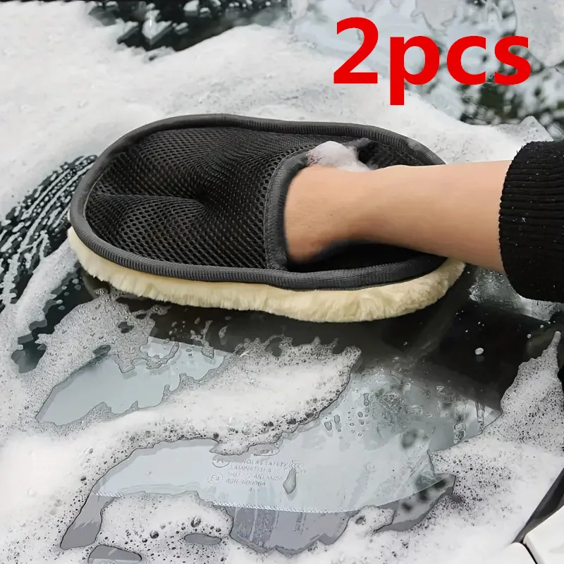2pcs Car Wash Brush Cleaning Gloves
