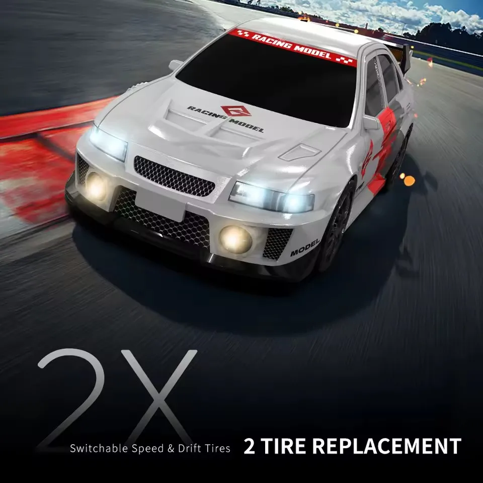 1:24 4륜구동 고속 RC 드리프트 자동차 미니 무선 조종 레이싱카 컬러 조명 경쟁 레이스 차량 남자아이 장난감 어린이 선물