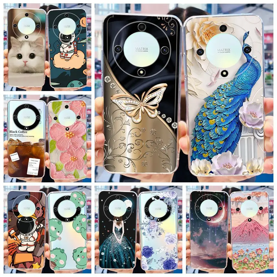 Per Honor Magic 6 Lite Custodia Elegante Cover Posteriore Verniciata Custodia Morbida In Silicone Per Honor X9B Honorx9B Magic6 Lite Fundas Bumper