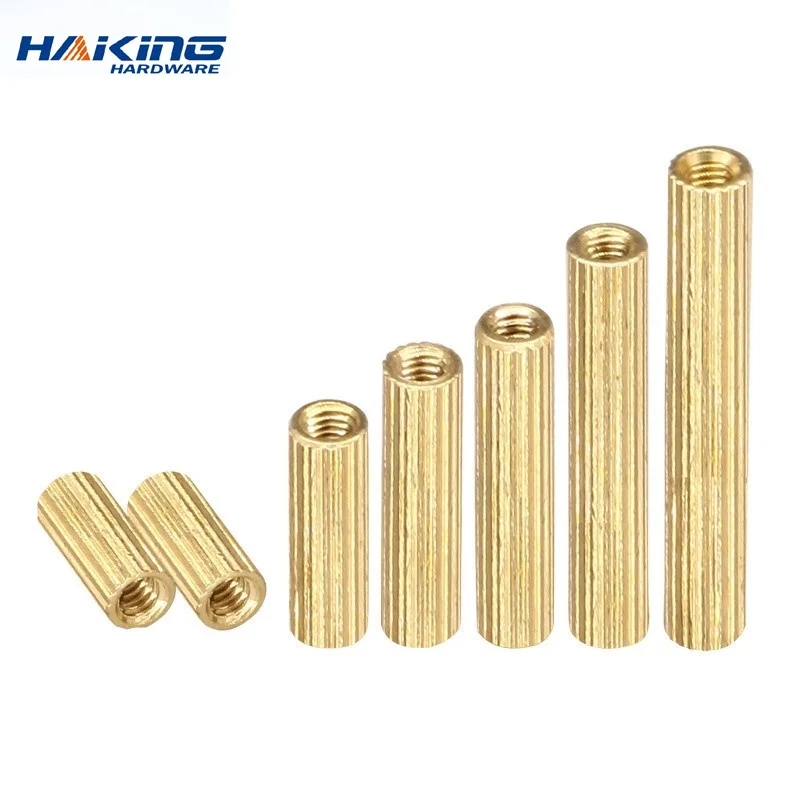 50pcs M2*L L= 3mm to 35mm 2mm thread Brass Round Standoff Spacer Female M2 Brass Threaded Spacer