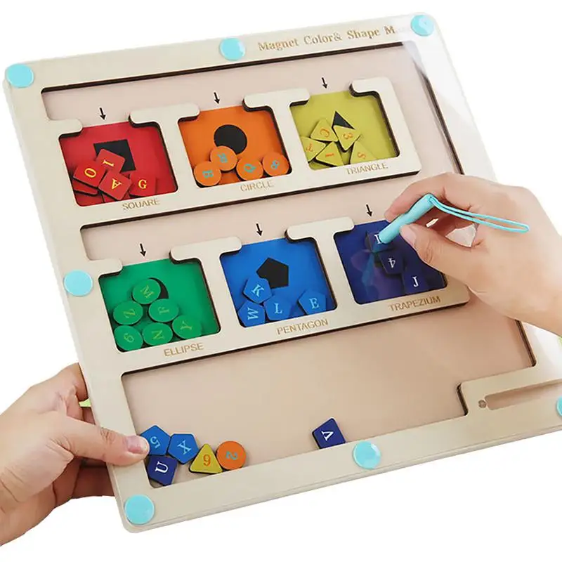 

Alphabet Games Learning Magnetic Color And Number Maze Color&Shape Sorting Learning Tool To Improve Social Skills