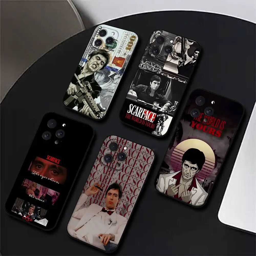 Klassische Tonny Montana Scar-Face Handyhülle für iPhone 17 16 15 11 12 14 13 Pro Max Mini X XS XR 7 Plus 16E Air Stoßfeste Schutzhülle