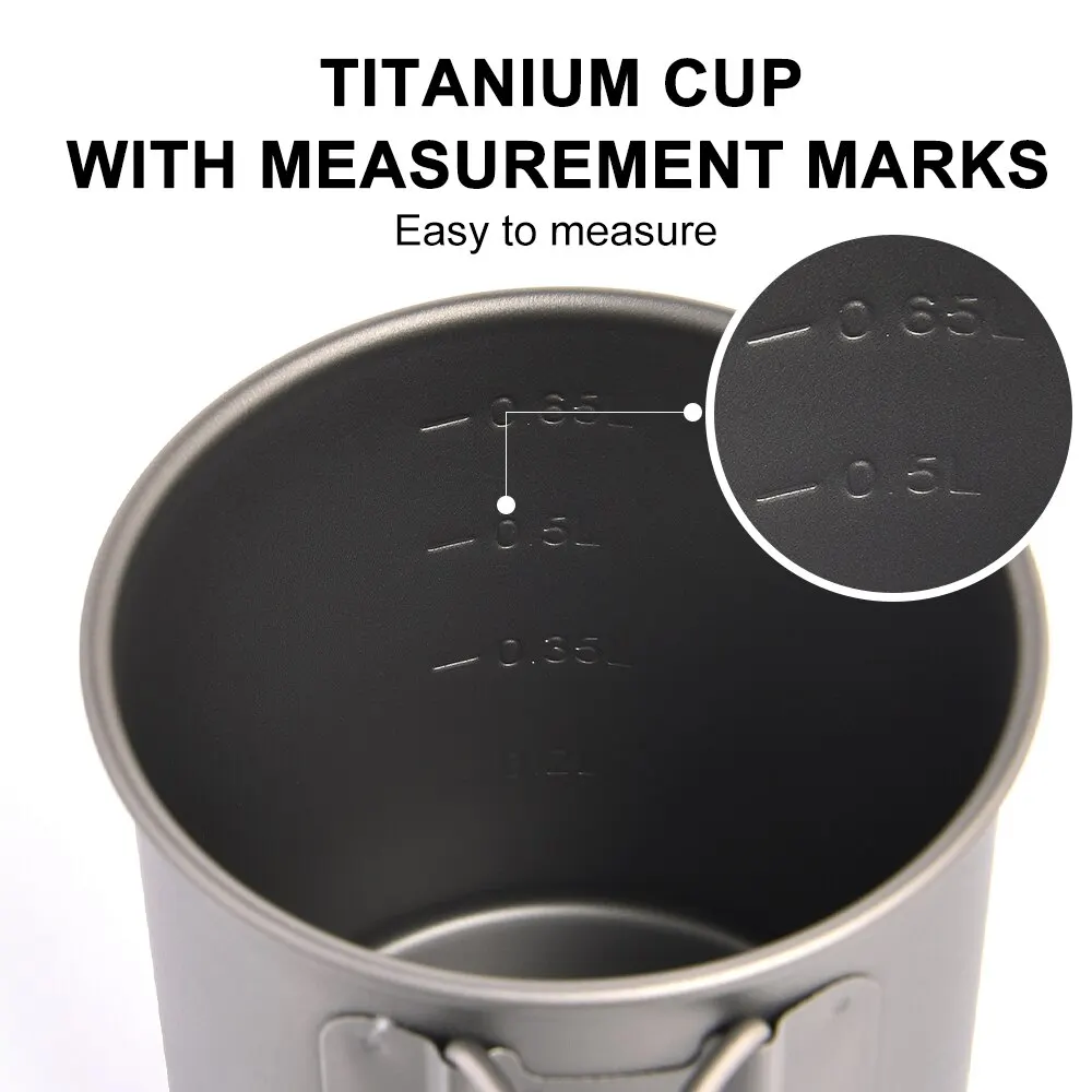 Portable Cups Widesea Camping Mug Titanium Cup Tourist Tableware Picnic Utensils Outdoor Kitchen Equipment Travel Cooking Set Cookware Hiking