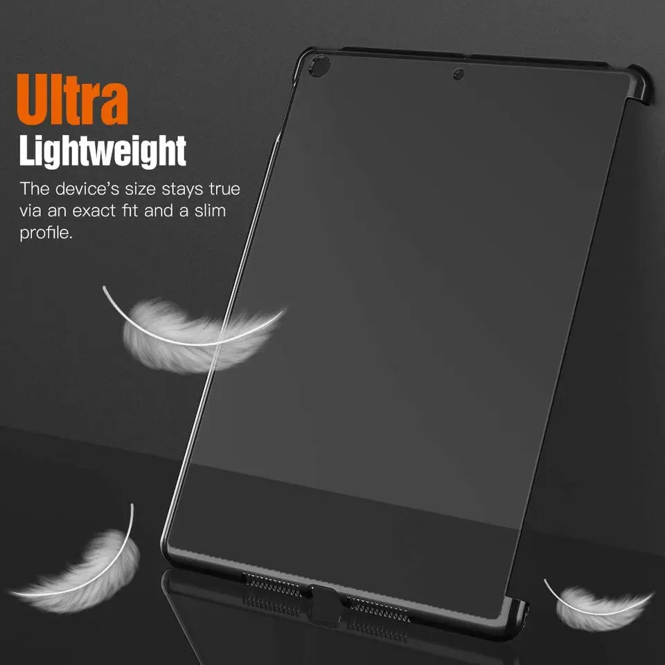 VAGHVEO Custodia Per IPad 10,2 Pollici 2021 9a Generazione /8a Gen 2020/iPad 7a 2019 Ultra Sottile E Leggere Protezione Morbido TPU Soft Silicone Smart Cover Case Shell[Auto Svegliati/Sonno], Nero - Foto 9