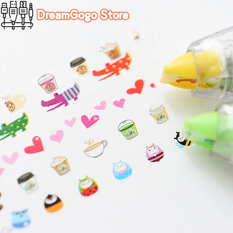 1pc 귀여운 DIY 무늬 장식 디자인 수정 테이프 - 일기 및 학교 용품 장식에 적합