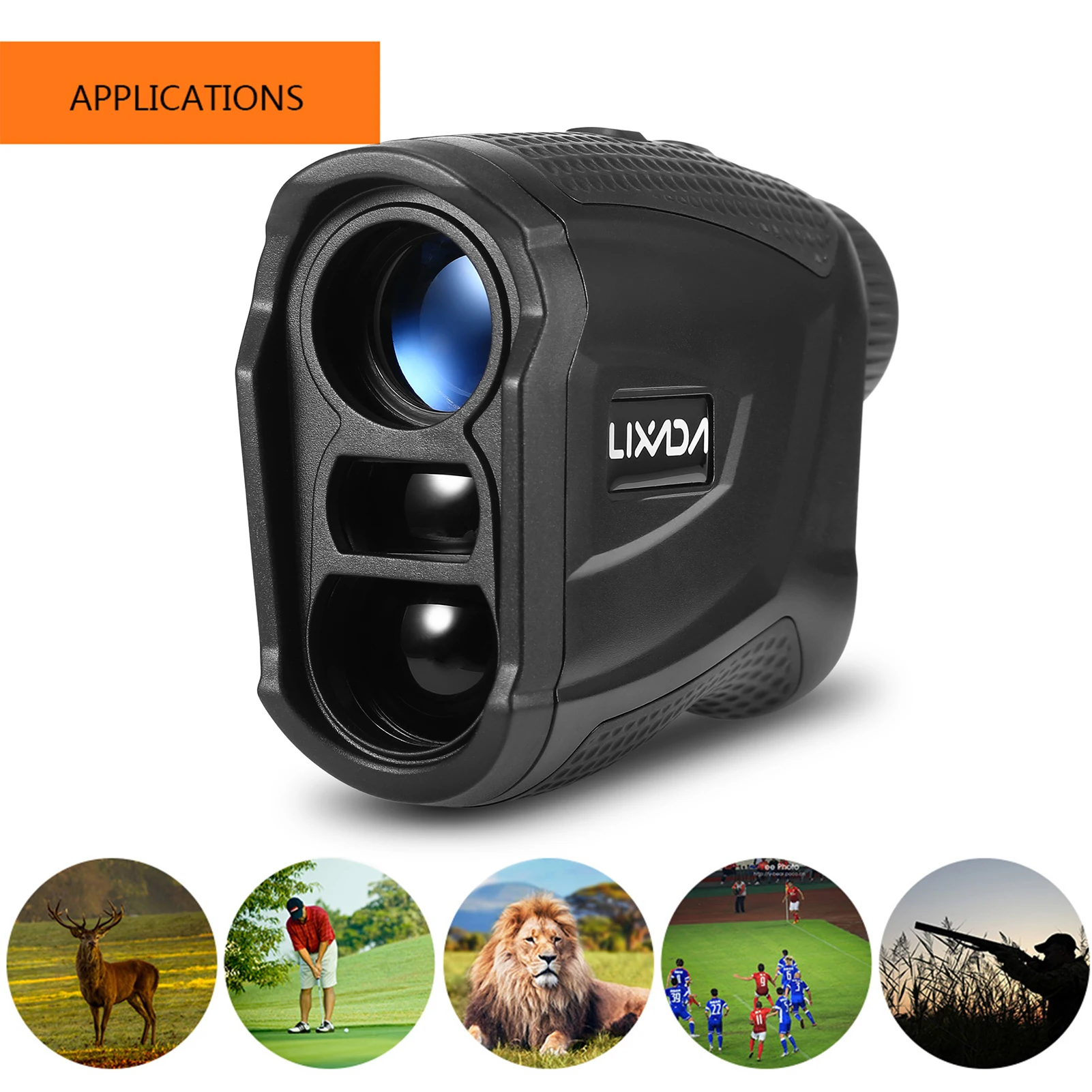 Lixada Golf Rangefinder 656 Yards Range Rechargeable Distance Meter Speed Tester 6X Magnification Golfing Finder