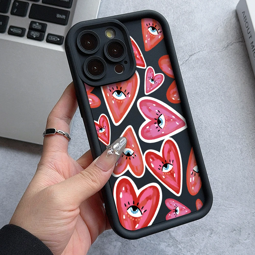 Turkish Blue Evil Eye Protective Phone Case with Lens Cover