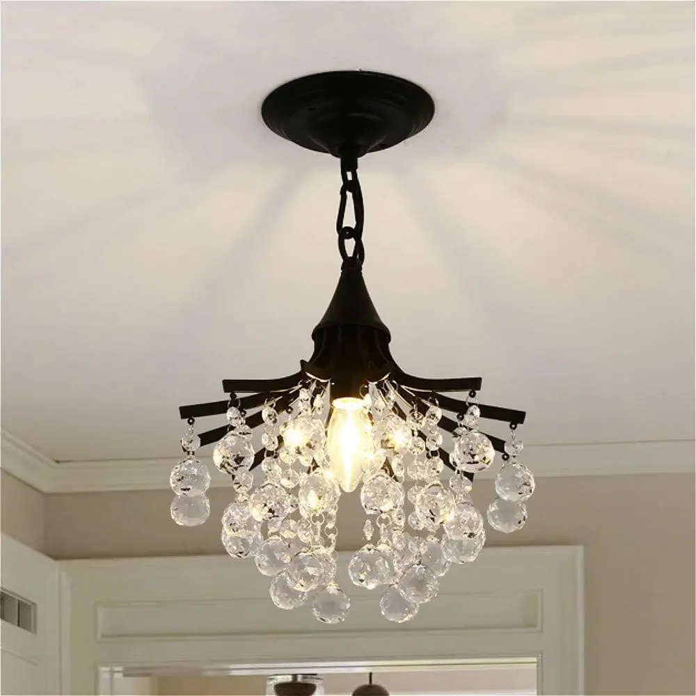 

Modern Contemporary Crystal Chandelier Flush Mount Ceiling Light Fixture for Bedroom, Hallway, Bar, Kitchen, Bathroom