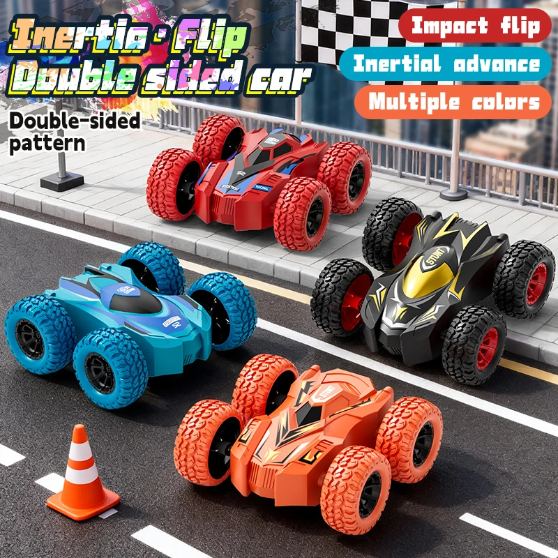 4-8 Pack 360° Rotating Stunt Car Toys - Friction Powered Toy Cars Push and Go Vehicles for Toddlers Kids Best Christmas Gift - 5