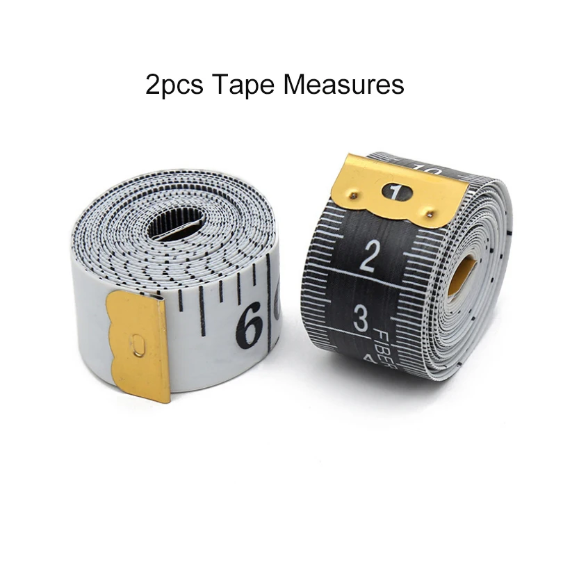 2pcs/pack 2m / 79inch Portable Soft Flexible Fiberglass Tape Measures Body Sewing Measuring Tools