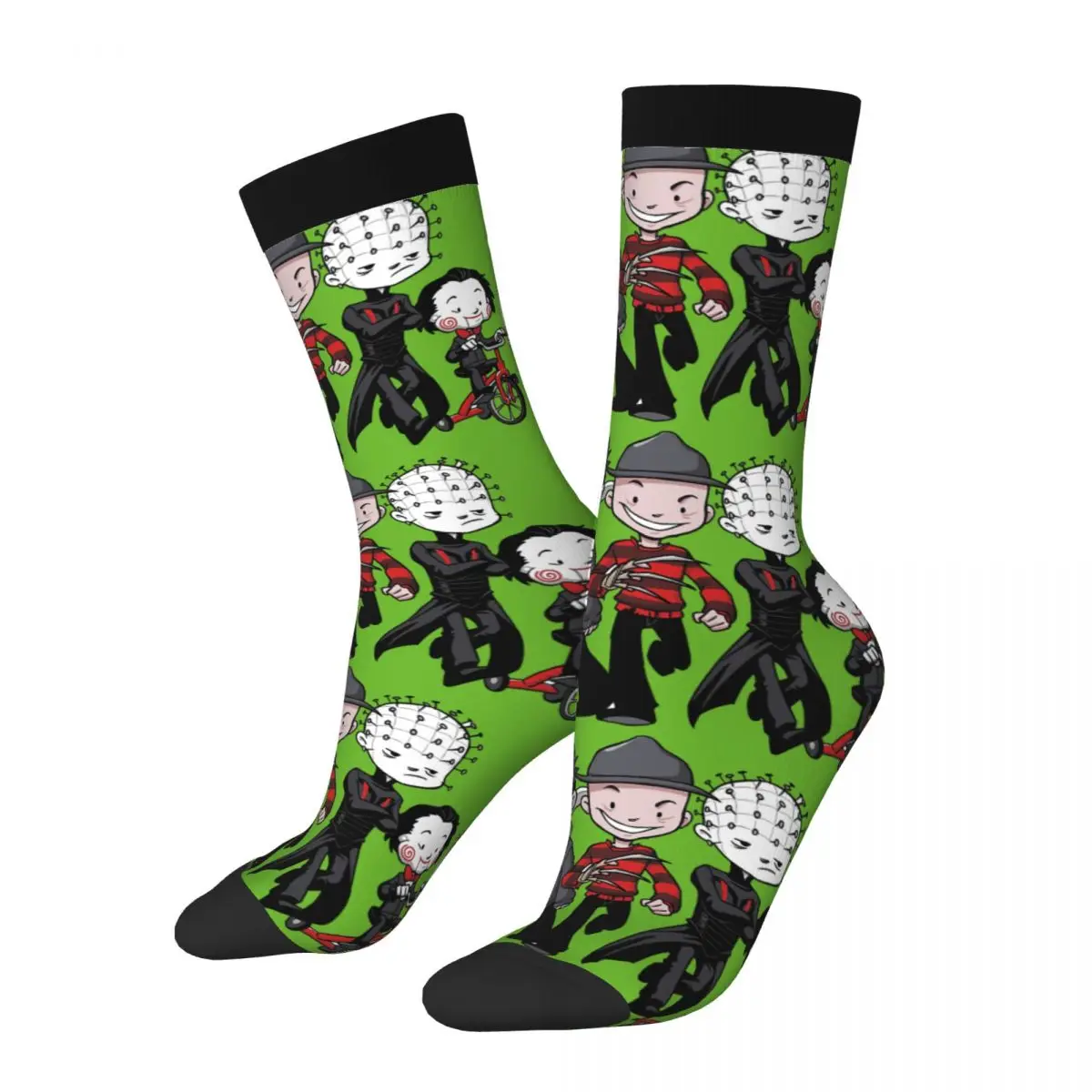 

Retro Horror BFFs Crazy Men's compression Socks Unisex Saw Horror Film Street Style Seamless Novelty Happy Crew Sock Boys Gift
