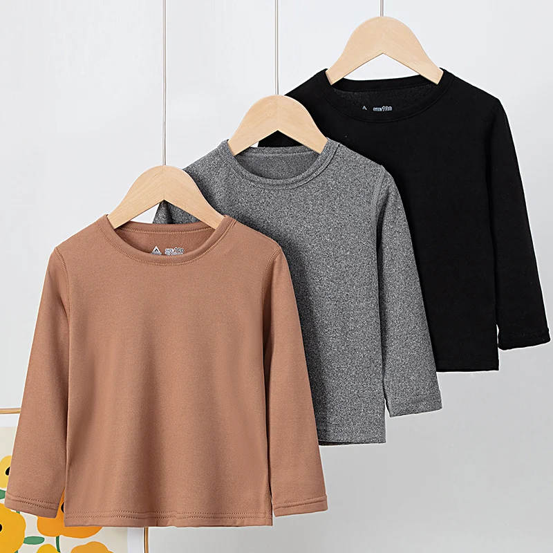 Children's Spring Solid Color Long-sleeved Bottoming Shirt Boys Casual Joker T-shirts Girls Sweet And Lovely Long Sleev 5/1 Pack children clothes
