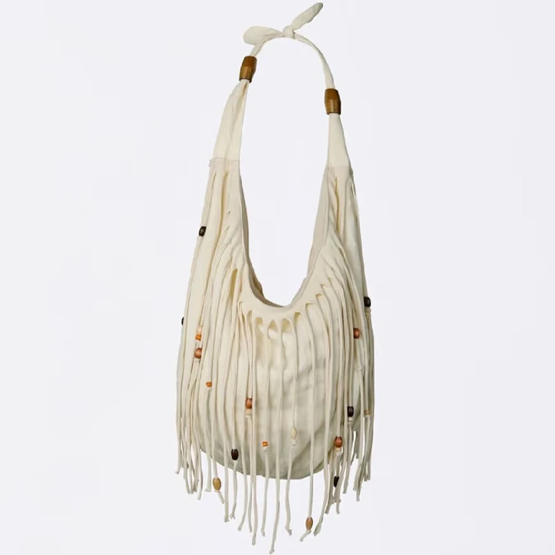 Fashion Vintage Tassel Crossbody Shoulder Bags Women Handabg and Purse Female Large Capacity Luxury Design Hobos Bag