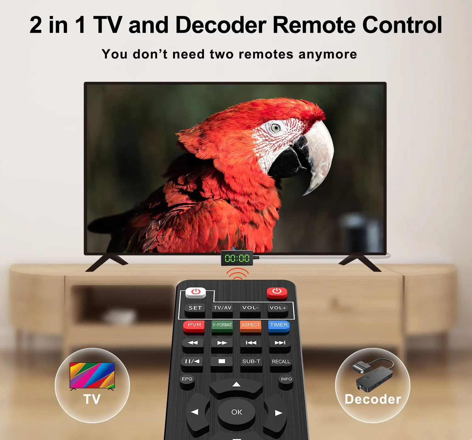 Фото Цифровой спутниковый декодер DVB T2 H265 HEVC Scart TV приемник UBISHENG HD DVB-T2 PVR TV тюнер с 2-в-1 пультом дистанционного управления №4