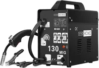 MIG Welder 130 Flux Core Wire Automatic Feed Welding Machine Portable No Gas 110V DIY Home Welder w/Free Mask Black 1
