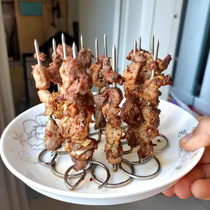 20/10PCS Stainless Steel Barbecue Skewer Food Grade BBQ Skewers Air Fryer Oven Vertical Grill Outdoor Camping Picnic Tools
