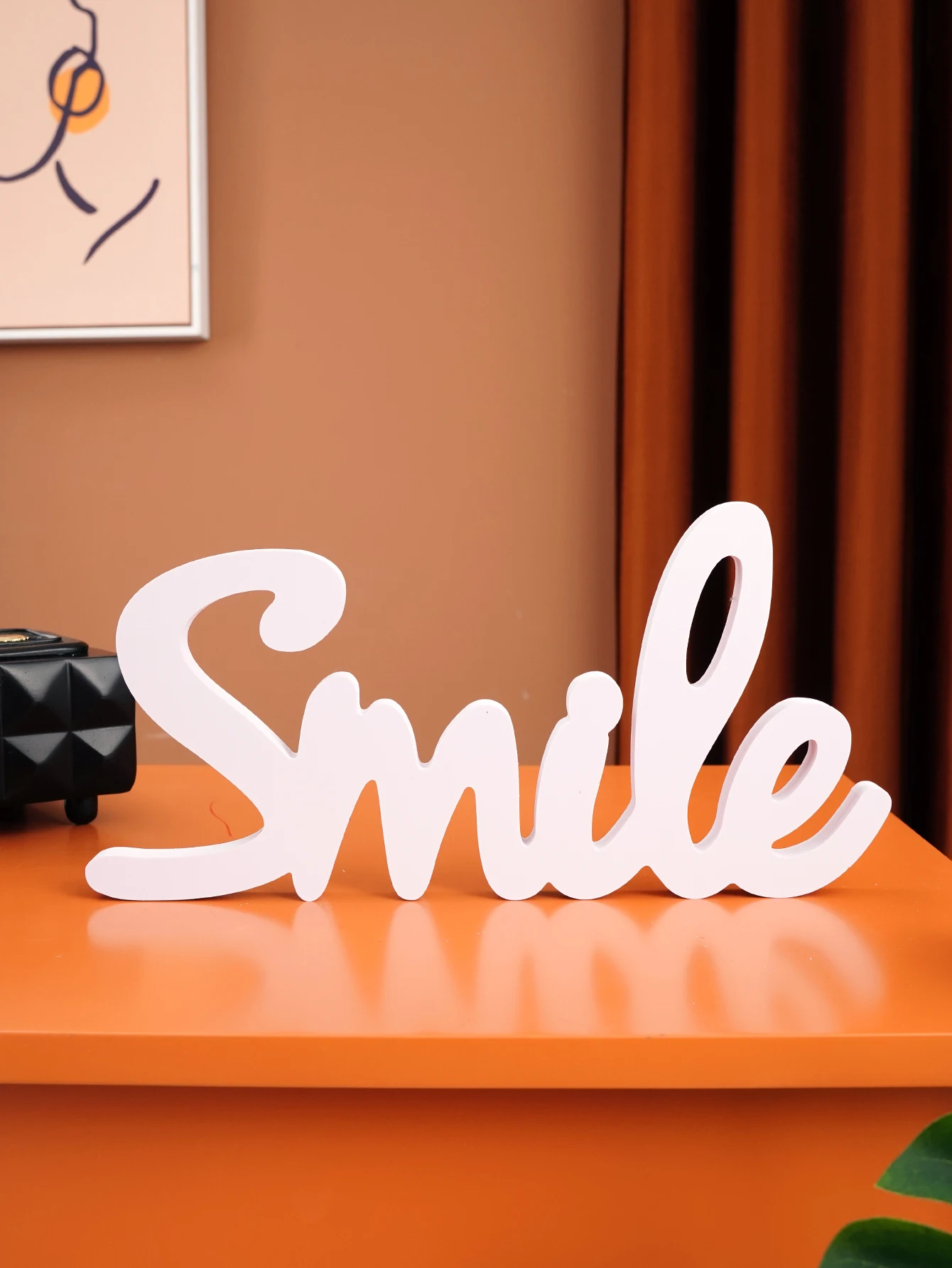 1 Sheaf sheet material SMILE letter decoration, suitable for holidays, anniversaries, wedding table decoration, warm home decora