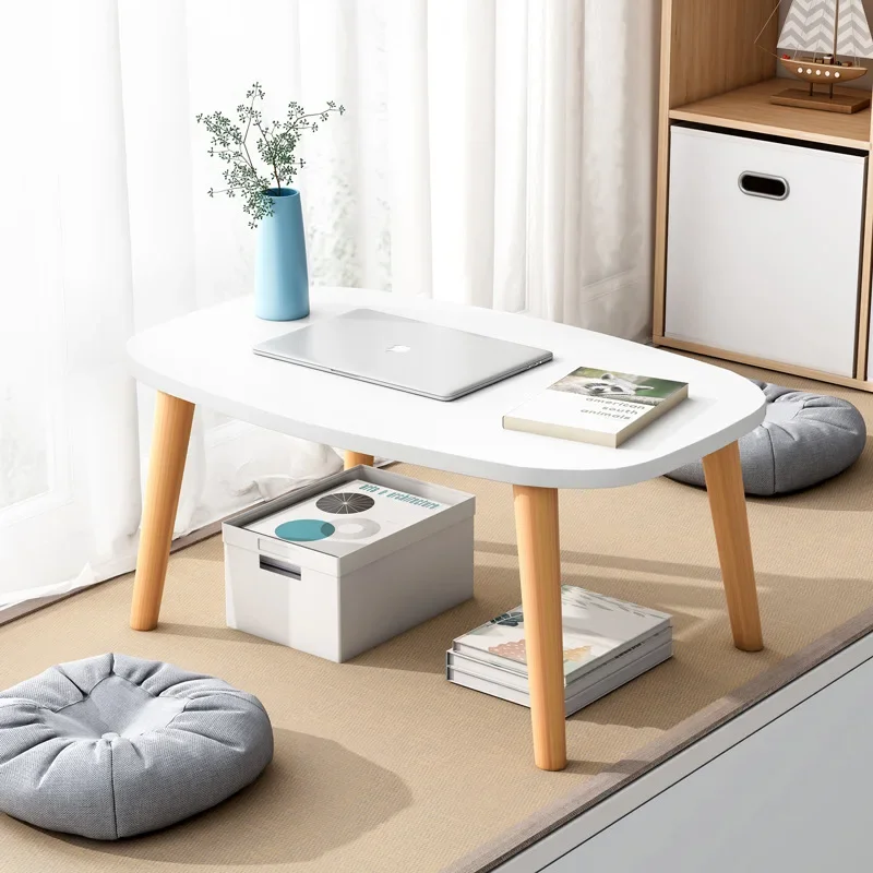 

Tea Table End Table For Office Coffee Table Wooden Round/Square Magazine Shelf Small Table Movable Bedroom Living Room Furniture