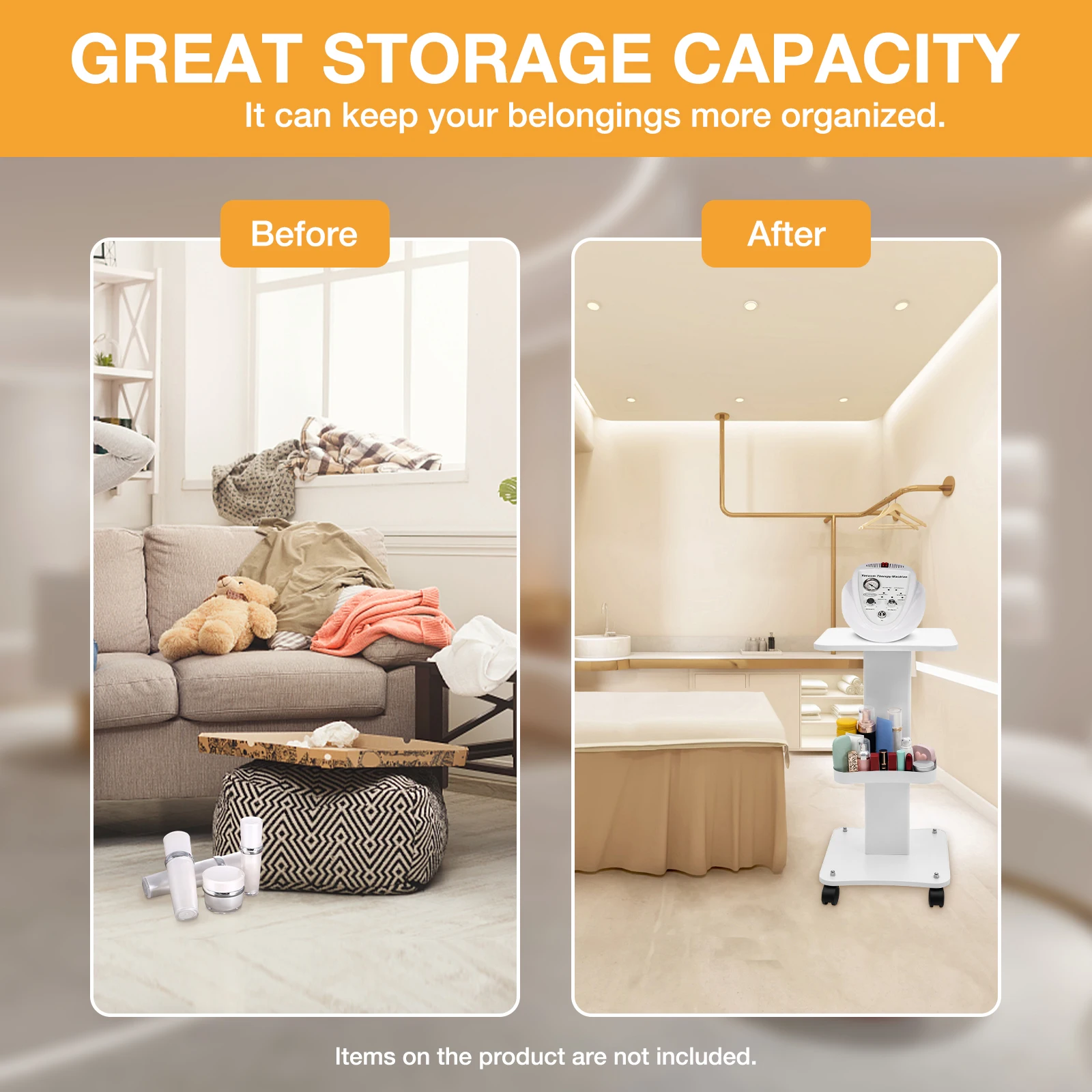 

Rolling Storage Trolley Cart Beauty Salon Trolley SPA Storage Equipment Machine Organizer Stand Cart Trolley Aluminum Stand