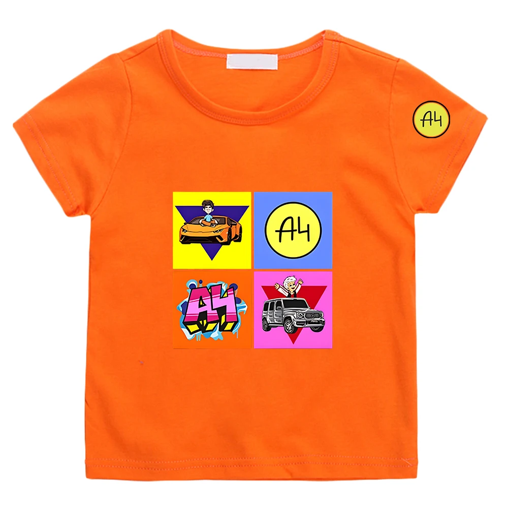 

Футболки Merch A4 для девочек, детская футболка A4 Vlad, повседневная хлопковая Футболка для мальчиков 100%, детские топы, летняя футболка Мерч А4, одежда