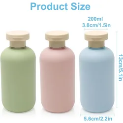 Compact Leak - Proof Travel Toiletry Bottles Set - 200ml Squeeze Containers for Shampoo, Hand Sanitizer, Cleanser, and Shower Gel (3 pcs)