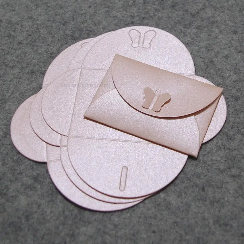 100pcs 10.5x7cm Pearl Paper Cute Colorful Butterfly Clasp Envelopes/mailer-wedding Party Invitation,stuff Vip Cards, Namecards
