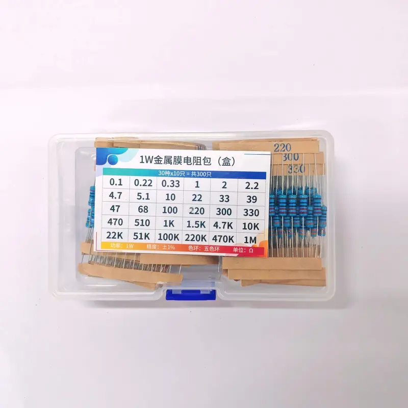 1/4W 1/2W 1W 2W 3W Resistor Set Resistance 1% 1/4W 1/2W 1W 2W 3W Metal Film Resistors Kit Ohm Electronic Components Kit - Image 2