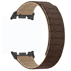 Magnetic Silicone Sport Watch Band - Versatile and Stylish Strap Bracelet - Watch 8 Classic 46mm (Brown - Black)