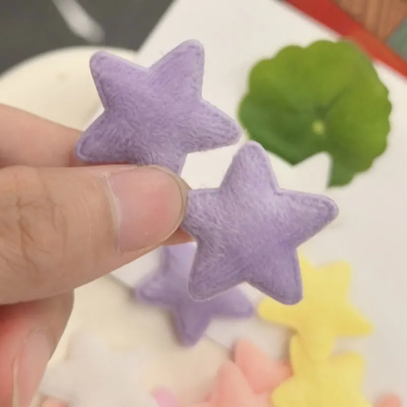 60개 초음파 엠보싱 펠트 별 패드 아플리케 DIY 장갑 모자 별 액세서리 패치