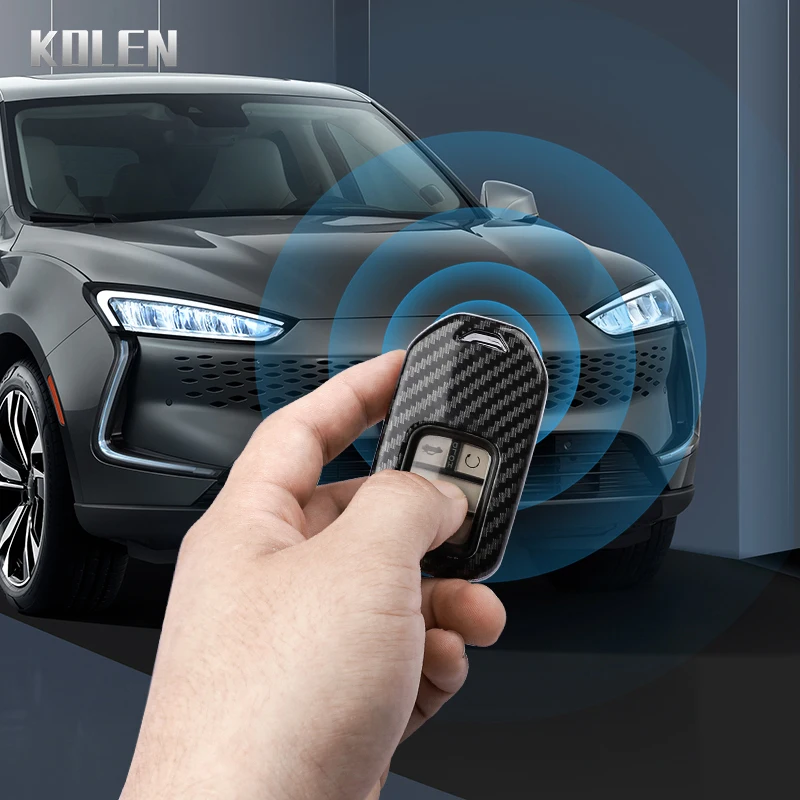 Sleek Carbon Fiber Style Car Key Case Cover