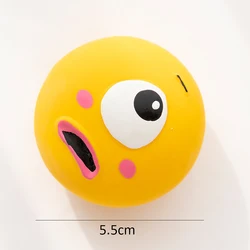 Durable Squeaky Dog Chew Ball - Interactive Rubber Toy (Yellow)