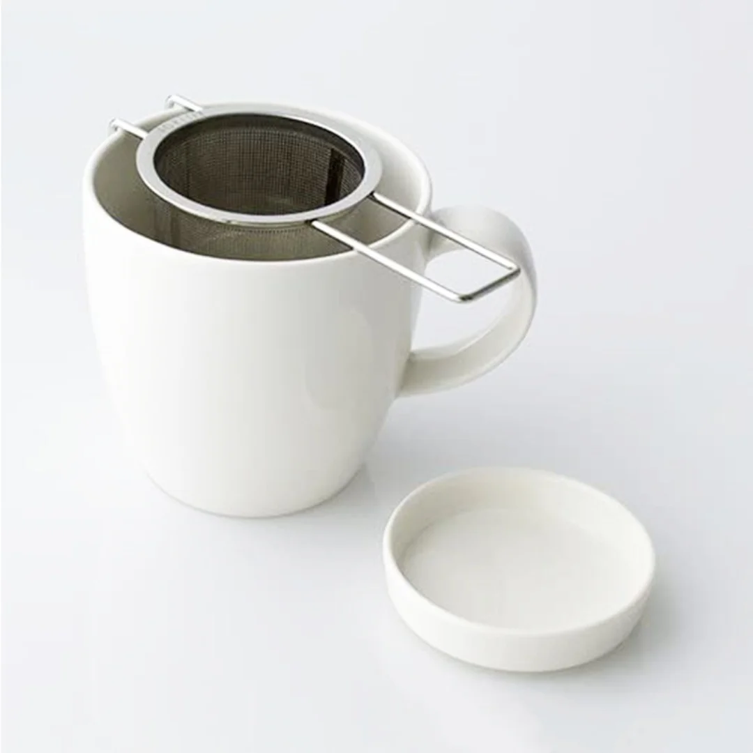 Stainless Steel Tea Filter with Extended Folding Handle Loose Tea Drainer with Lid Anti-Scald Multi-Purpose Strainer 1pc