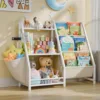 3 Tier Kids Bookshelf and Toy Storage,Toy Storage Organizer, for Playroom, Bedroom, Nursery (White) 1