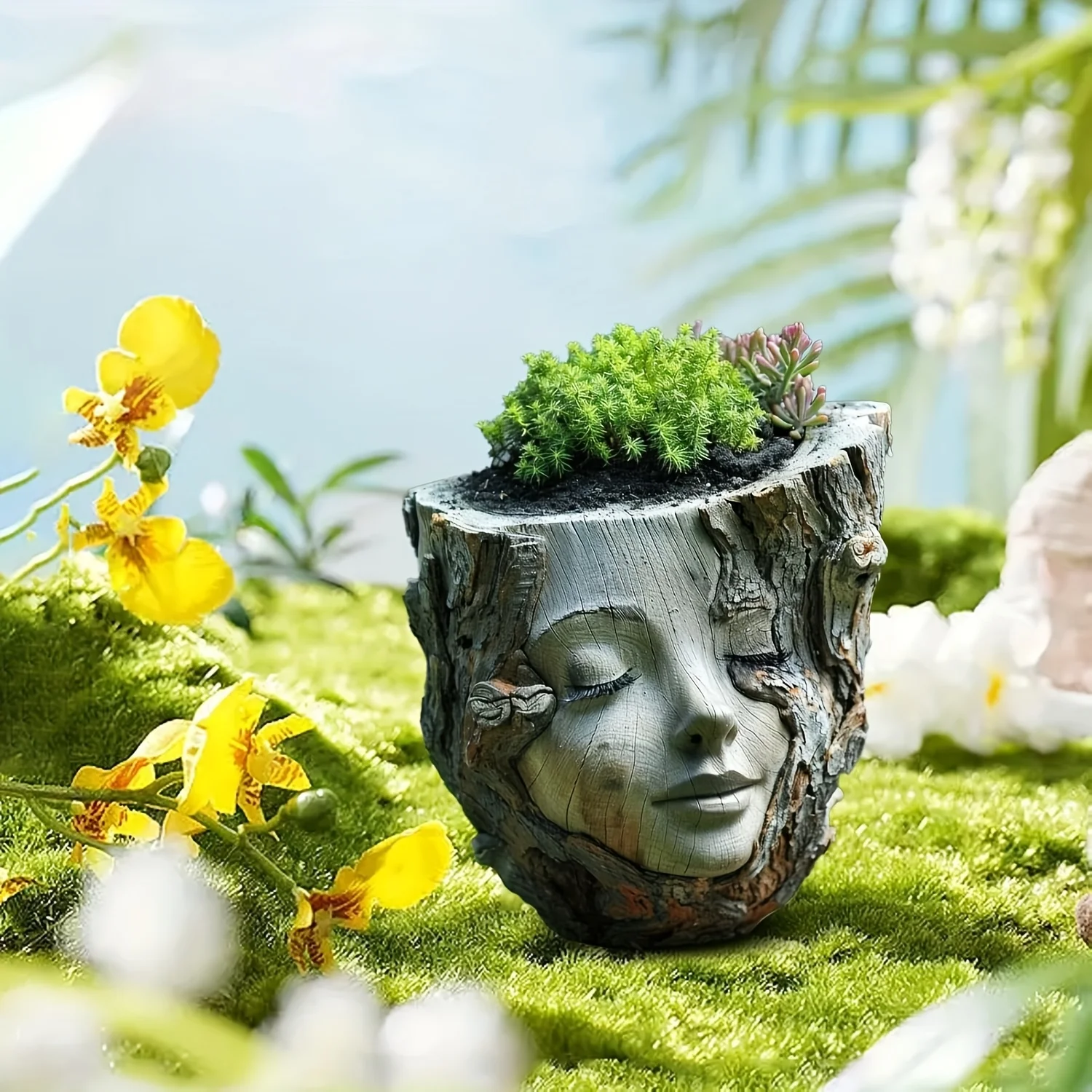 Frowning Face Blumentopf – Toiletten-Design, Resin, Für Kakteen & Sukkulenten