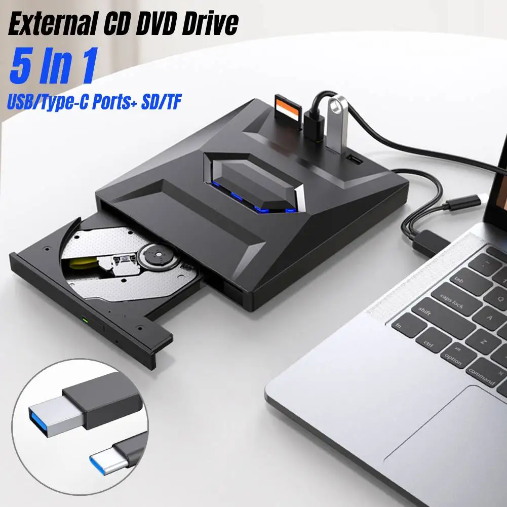 BNEHHOV Lettore CD DVD Esterno per PC Portatile USB 3.0 Type-C