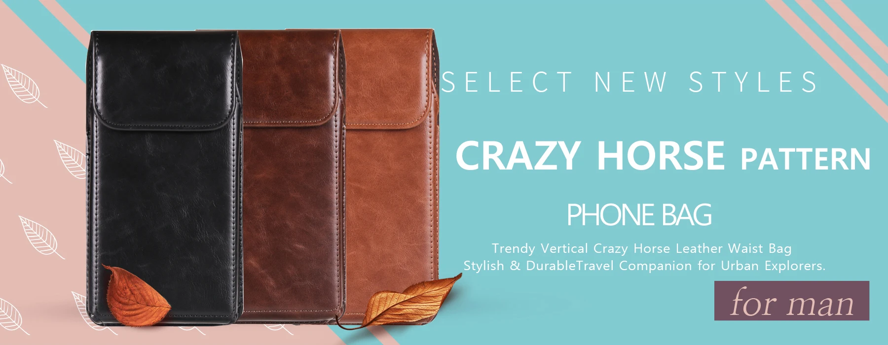 Fullaikate Dual Layer Hüft tasche für iPhone 15 Pro Max Karten tasche Handy tasche Herren vertikales Universal holster für S24 2014-2018" – Detail 2