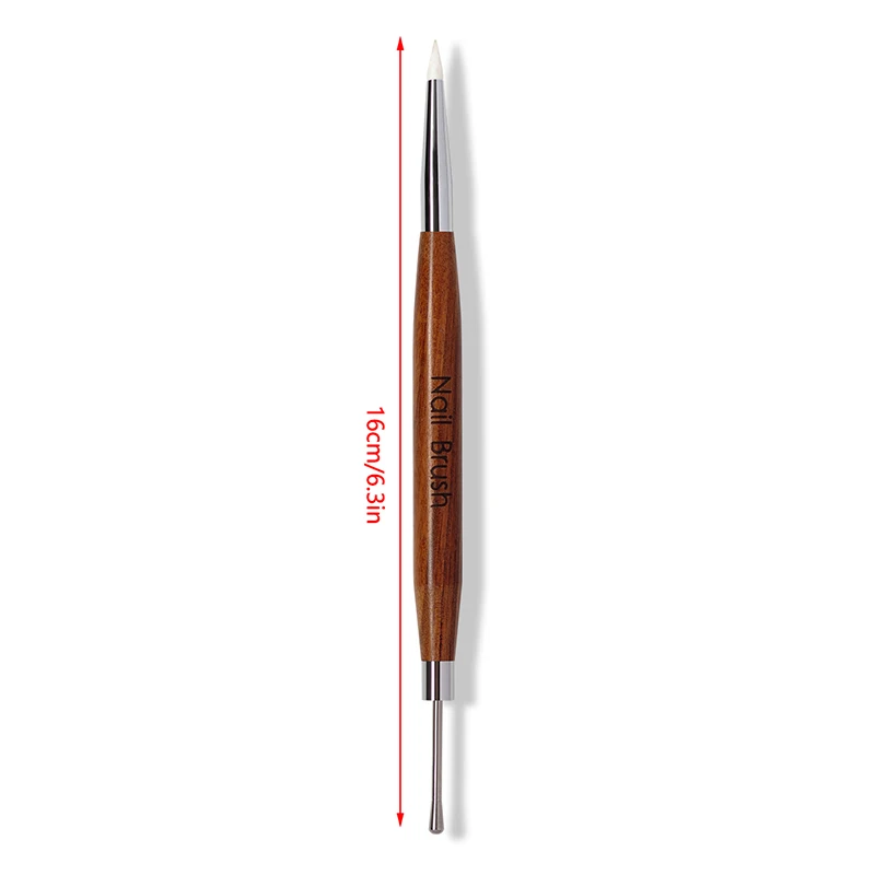 1PC 100% brand new quality Silicone Brush Carving Flower Painting Pen DIY Manicure Tools Stainless Steel Glue Mixed Pen 6