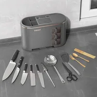 Multi-purpose Knife Chopsticks Holder with Seasoning Box Kitchen Plastic Utensil Drying Rack Spoon Fork Cutlery Storage Cylinder 2