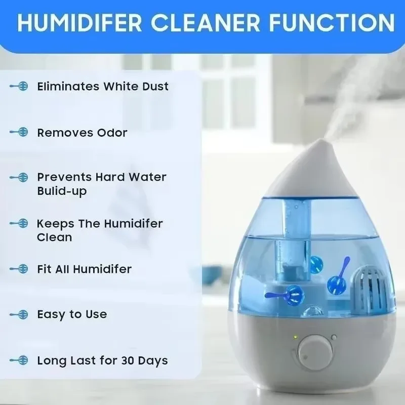 10pcs Humidifier Cleaner Demineralization Cleaning Ball Aquarium Fish Tanks Water Purification Household Supplies Cleaning Tools