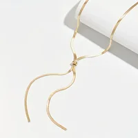 Collier Punk Long et plat en os de serpent pour femmes, chaîne en acier inoxydable, couleur or, en forme de Y, bijoux à breloques à la mode, vente en gros 6