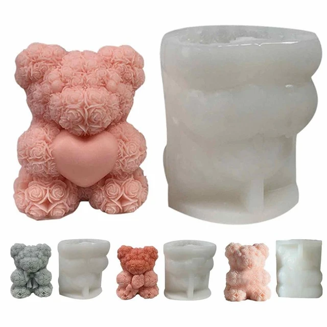 Teddy Bear Silicon Candle Mold  3d Silicone Mold Candle Bear - 3d Bear  Silicone - Aliexpress