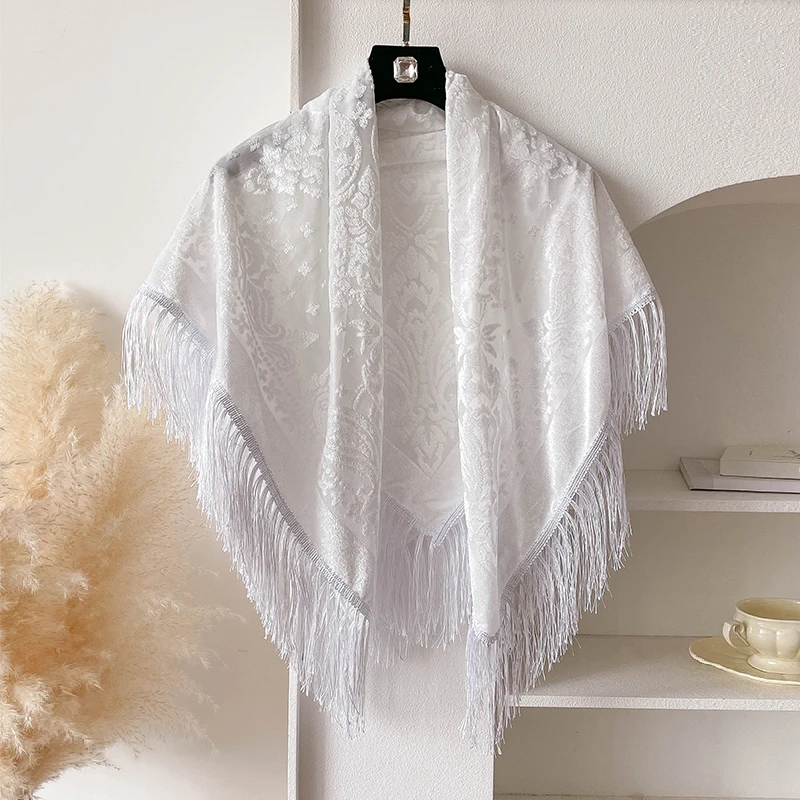 2025 New Versatile Women's Ethnic Element Print Bufanda Gradient Flower Silk Feel Scarf  Shawl and Wrapped Women's Scarf