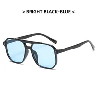 Fashionable Large Frame Retro Sunglasses, New Ocean Film Double Bridge Rice Nail Design, Anti-UV Sun Protection Eyewear 6