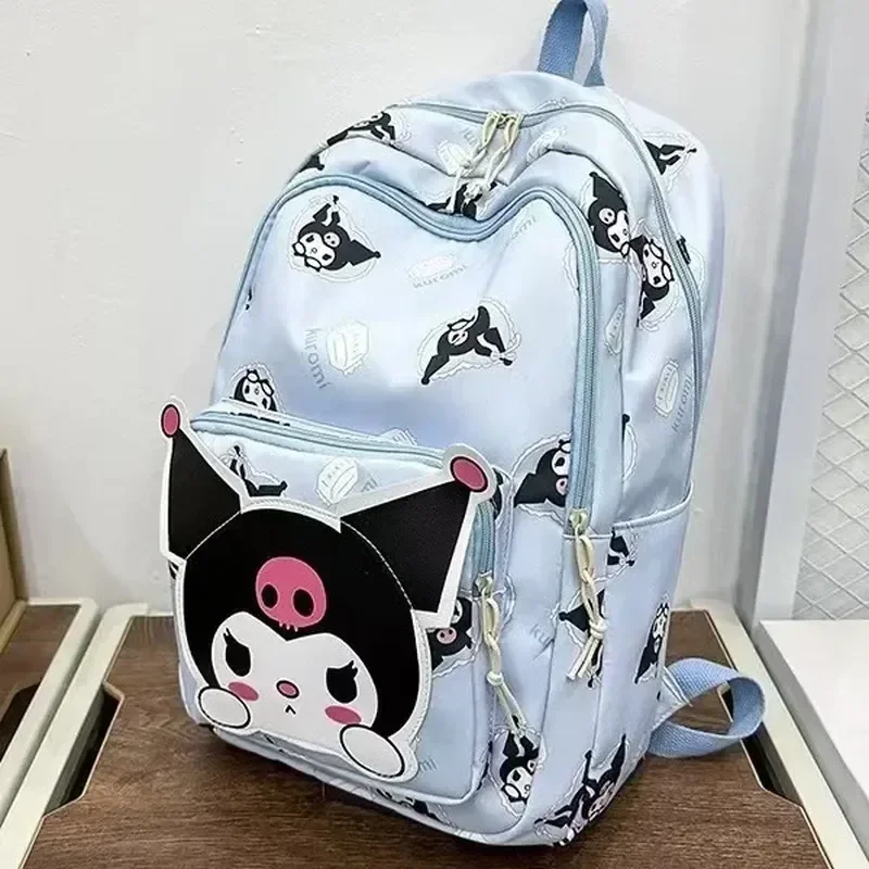 

Вместительный рюкзак Sanrio Kuromi, модная повседневная сумка на плечо с принтом, милый и свежий студенческий легкий школьный ранец
