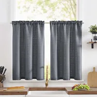 JINCHAN 36/45 Inch Kitchen Curtains Linen Textured Cafe Curtain Farmhouse Country Half Window Drapes Rod Pocket Light Filtering 1