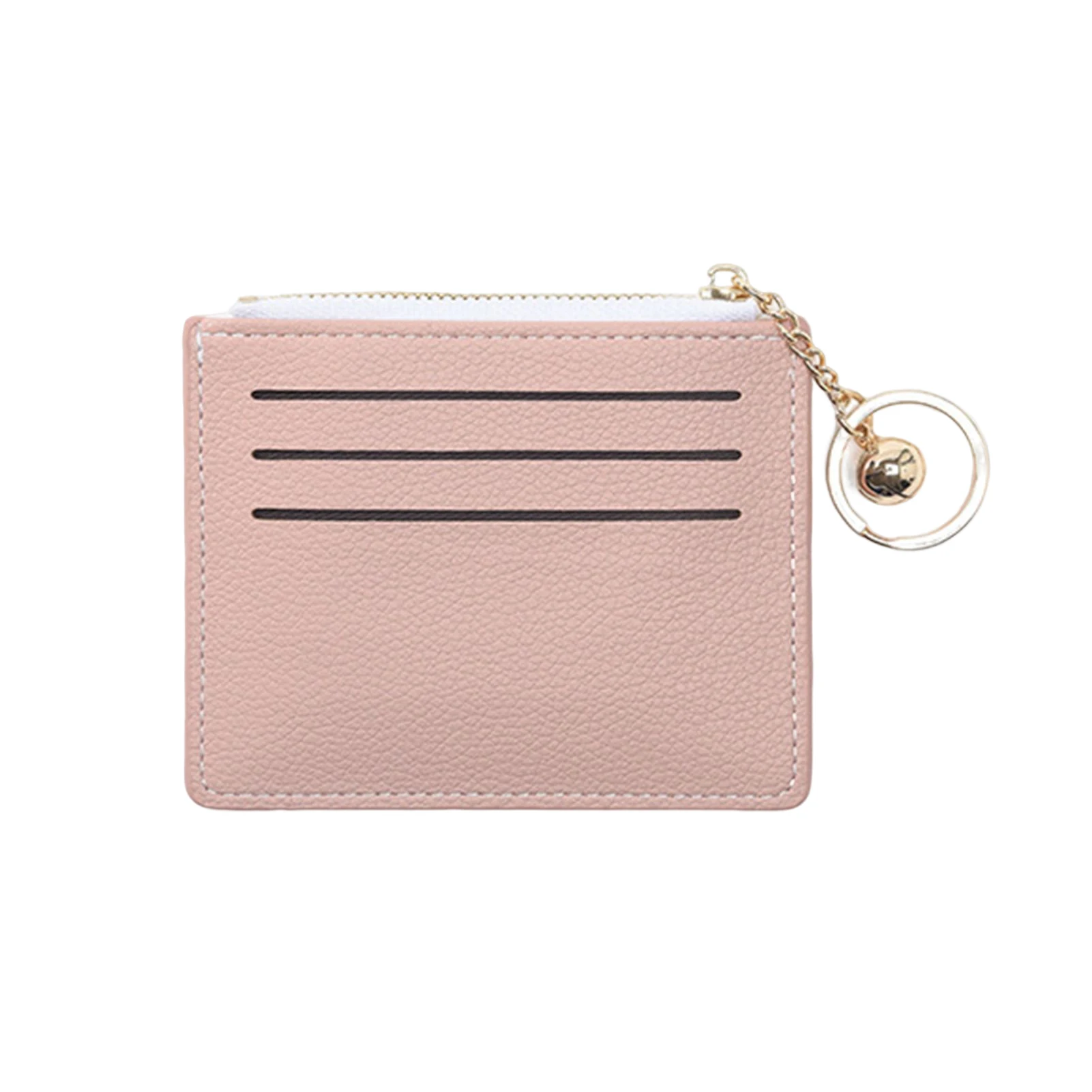 

Women Solid Color Thin Wallet PU Leather Lady Purse ​with Key for Shopping Dating Quick Out