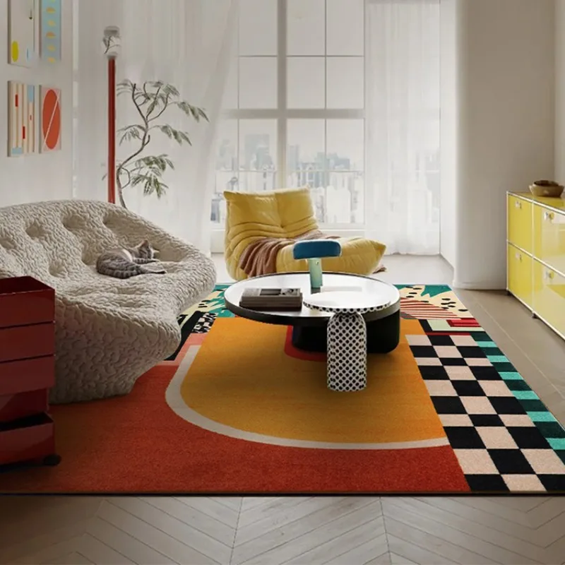 Special-shaped Living Room Carpet Dopamine Color Art Bedroom Rugs Large Area Light Luxury Fashion Sofa Coffee Table Mat Tapis 러그