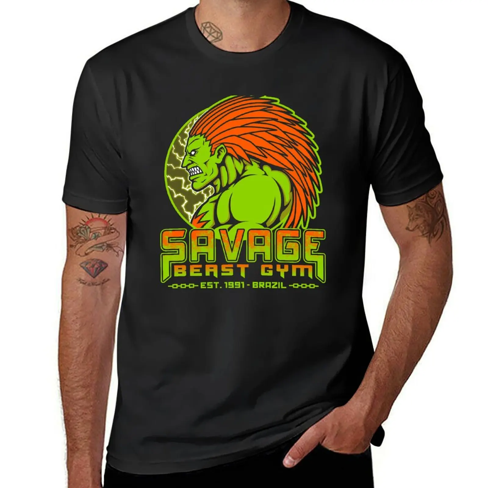 Savage Beast Gym T-Shirt plus sizes summer tops blacks Men's clothing